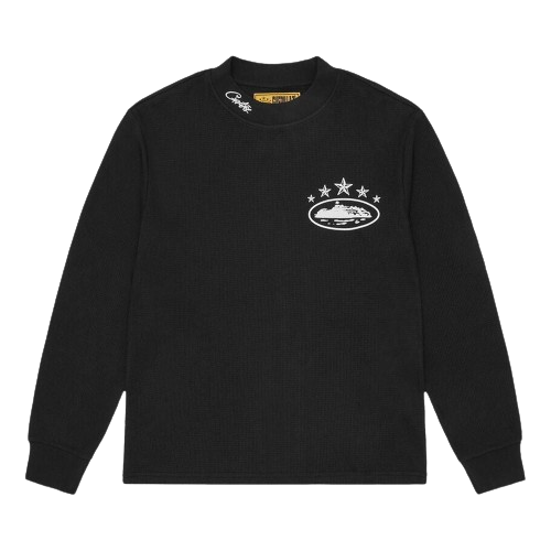 Corteiz 5 Starz Alcatraz Waffle Longsleeve Black