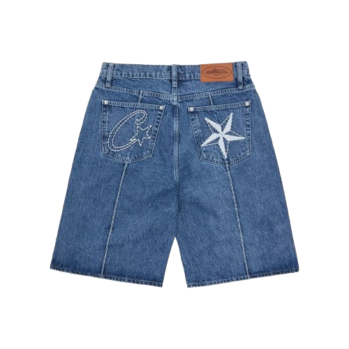 Corteiz C-Star Denim Jorts Faded Blue