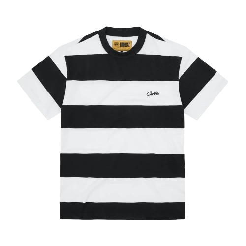 Corteiz Striped Tee Black