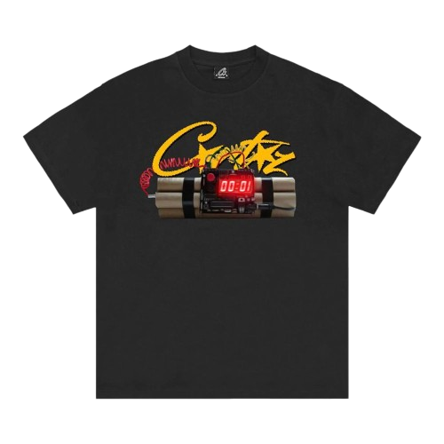 Corteiz Times Up Tee Black