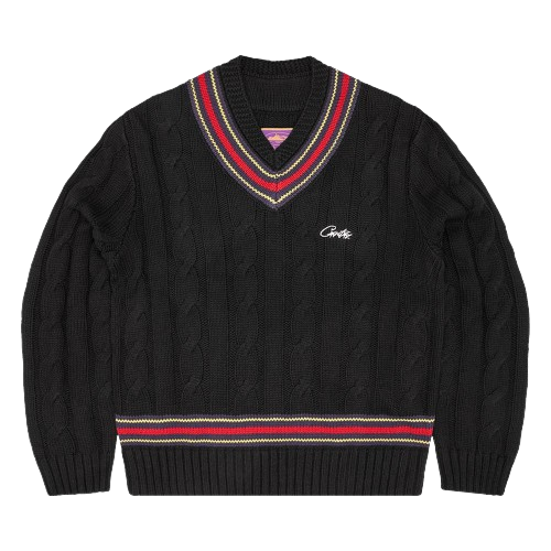 Corteiz Wimbledon Knit Sweater Black